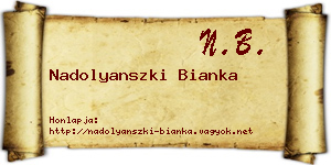 Nadolyanszki Bianka névjegykártya
