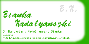 bianka nadolyanszki business card
